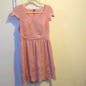 Love, Fire -  Light Pink Dress #Lace #Mini
